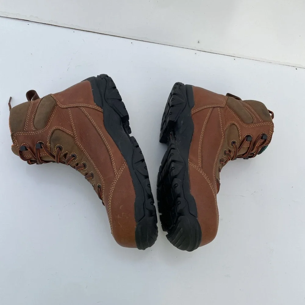 Hytest Men's Waterproof Steel Toed Leather Work Safety Boots Size M11 Brown